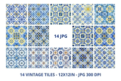 14 Vintage Portuguese Tiles Digital Paper Pack Azulejos Product Image 2