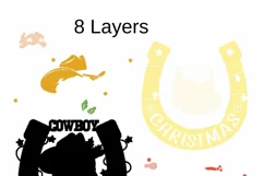 Cowboy Christmas svg printable, Santa cowboy SVG, PNG files Product Image 3