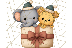 Safari Christmas PNG Clipart, Cute Jungle Animal Art Product Image 2