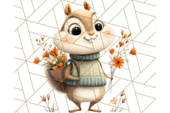 Cozy Autumn Animal Clipart, Fall Forest Critters PNG Product Image 2