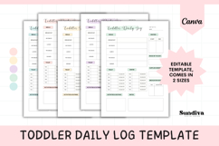 Editable Toddler Daily Log Canva Template 2 Product Image 1