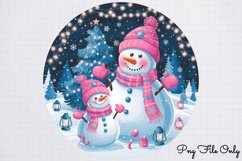 Pink Snowman Clipart Bundle PNG Product Image 11