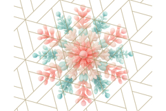 Coral and Aqua Christmas Clipart PNG, Pastel Holiday Art Product Image 2