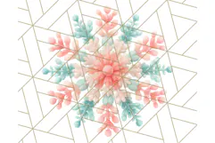 Coral and Aqua Christmas Clipart PNG, Pastel Holiday Art Product Image 2