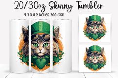 St. Patrick&#039;s Day Cat - Tumbler Sublimation Design Product Image 1