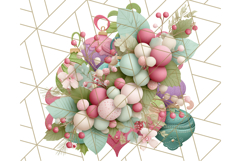 Pastel Christmas Clipart, Mint and Blush Holiday PNG Product Image 2