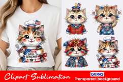 USA Kitty Clipart PNG Product Image 1