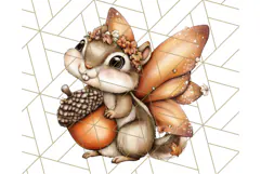 Fall Fairy Animal Clipart PNG, Woodland Creatures With Wings Product Image 2