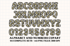 Black and Gold Alphabet png clipart, gold letters doodle Product Image 4