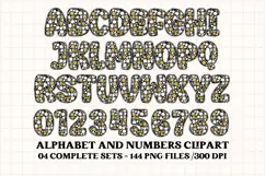 Black and Gold Alphabet png clipart, gold letters doodle Product Image 4