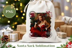 Christmas Santa Sack Sublimation, Christmas Gift Bag Design Product Image 1