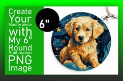 Artistic Dog Round Design PNG Sublimation Product Image 1