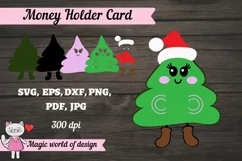 Christmas tree Money Card svg, 3d Paper cutting Template svg Product Image 3