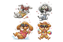 Whimsical Summer Dogs Clipart Product Image 2