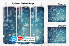 Christmas Snowflakes 20/30oz Tumbler, BONUS 25 Tumbler Product Image 1