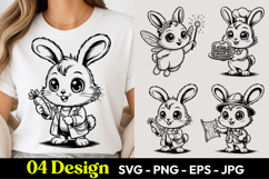Happy Bunny Cartoon SVG PNG Product Image 1