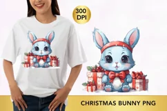 Christmas bunny Clipart, Christmas animal sublimation Product Image 1