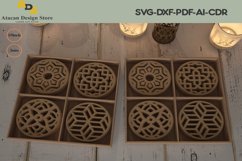 Laser cut Round Patterned Coaster and Box Templates Set 207 Product Image 1