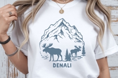 Denali National Park SVG | Moose Mountain Illustration Product Image 5