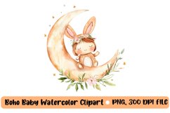 Boho baby watercolor clipart, nursery animal clipart Product Image 1
