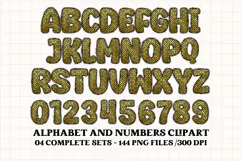 Black and Gold Alphabet png clipart, gold letters doodle Product Image 4