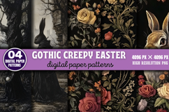 Gothic Creepy Easter Digital Paper PNG Product Image 1
