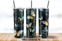 3D Butterflu Neon Tumbler Wrap Sublimation Designs Product Image 2