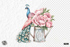 Pink Peacocks Garden Clipart - Peacock PNG Product Image 1