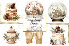 Watercolor Winter Cozy Snowy Snapshots Clipart Bundle Product Image 4