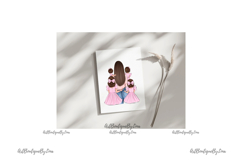Mother daughters clipart, mom 4 girls clipart, mom clipart Product Image 9