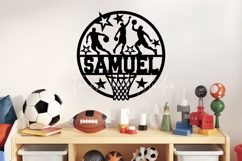 Basketball Round Name Sign SVG Laser Cut Product Image 3