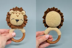 Lion baby rattle crochet pattern PDF amigurumi newborn gift Product Image 2