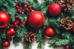 Christmas Balls Background PNG, Christmas Berry Background Product Image 1