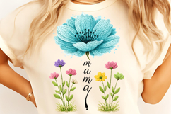 Mother's Day PNG, Faux Yarn She is Mom PNG, Boho Mama Floral Product Image 2
