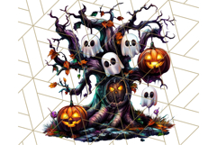 Bright Halloween Dinosaur PNG Clipart with Holiday Elements Product Image 2