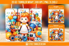 Children Toys Tumbler Wrap Designs, Sublimation Wrap Product Image 1
