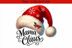 Mama Claus PNG, Festive Santa Hat Design, Retro Christmas Product Image 4