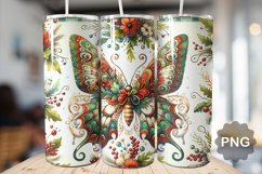 Christmas Butterfly Sublimation - 20 Oz Skinny Tumbler Product Image 1