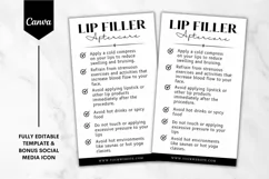 Lip Filler Aftercare Card Template - Mini B&W Product Image 1