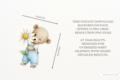 Watercolor Spring Bear PNG Product Image 2