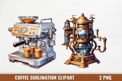 Coffee Sublimation Clipart, Coffee Watercolor Clipart Product Image 1