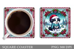 Cute Snowman Coaster Design. Christmas Coaster Sublimation Product Image 1