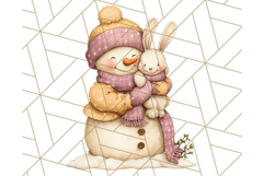 Pastel Snowman Clipart PNG, Cute Soft Winter Graphics Product Image 2