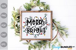 Merry and Bright SVG Cut Files - Christmas SVG Design Product Image 2