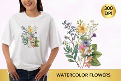 watercolor flowers clipart Product Image 1