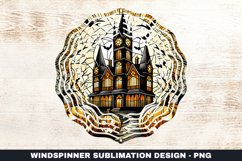 Halloween House Wind Spinner Sublimation Design Product Image 1