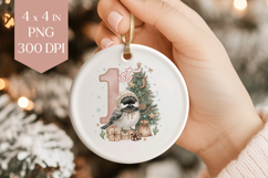 Chickadee 1st Christmas Sublimation PNG - Baby Bird Ornament Product Image 1