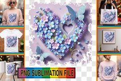 Playful TOTE BAG Sublimation Ideas, 3D Heart Product Image 1