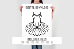 Ballet Dress Outline svg cut file for girls room decor Product Image 2
