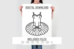 Ballet Dress Outline svg cut file for girls room decor Product Image 2